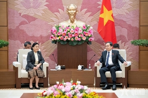 លោក Tran Thanh Man ប្រធានរដ្ឋសភាវៀតណាម​ ទទួលជួបជាមួយប្រធានតុលាការប្រជាជនកំពូលឡាវ